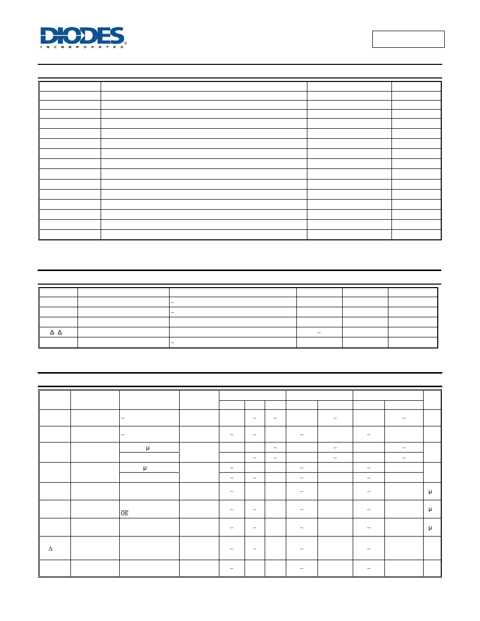 Absolute maximum ratings, Recommended operating conditions, Electrical characteristics | Diodes 74AHCT595 User Manual | Page 4 / 10