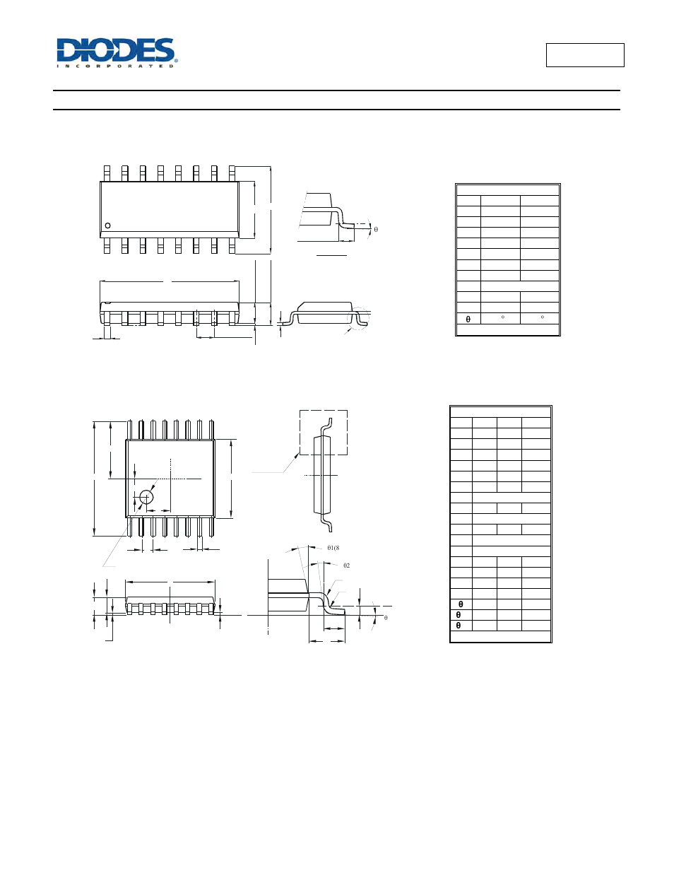 Package outline dimensions | Diodes 74HC595 User Manual | Page 9 / 11