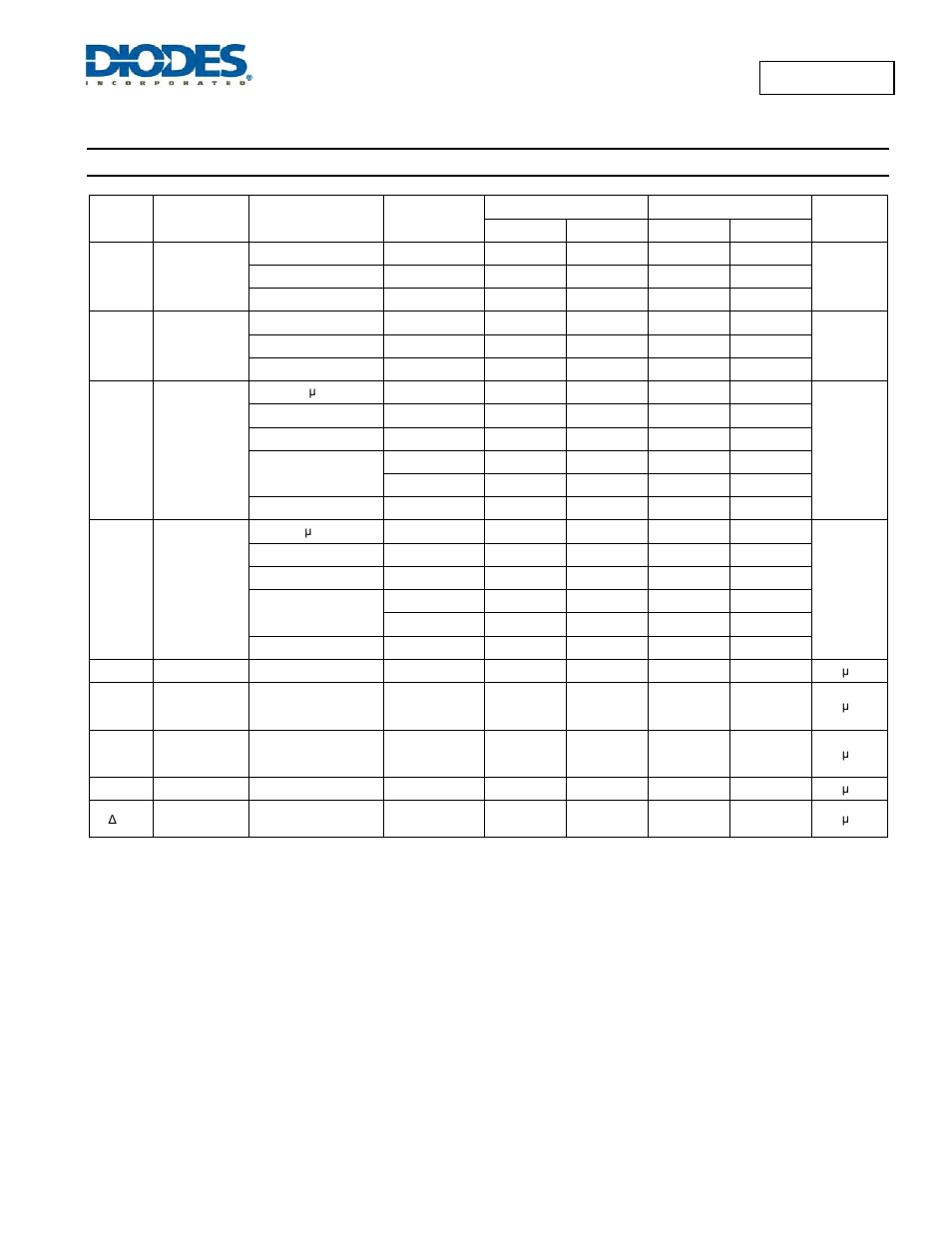 Electrical characteristics | Diodes 74LVC125A User Manual | Page 4 / 10