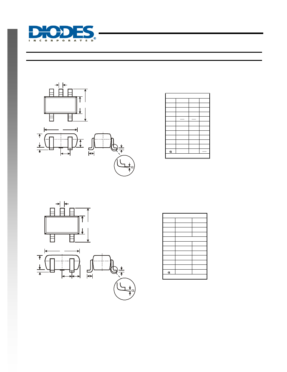Single inverter gate, New prod uc t package outline dimensions | Diodes 74AHCT1G04 User Manual | Page 7 / 8