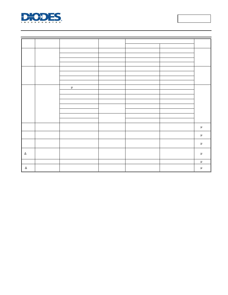 Electrical characteristics | Diodes 74AUP1G07 User Manual | Page 5 / 14