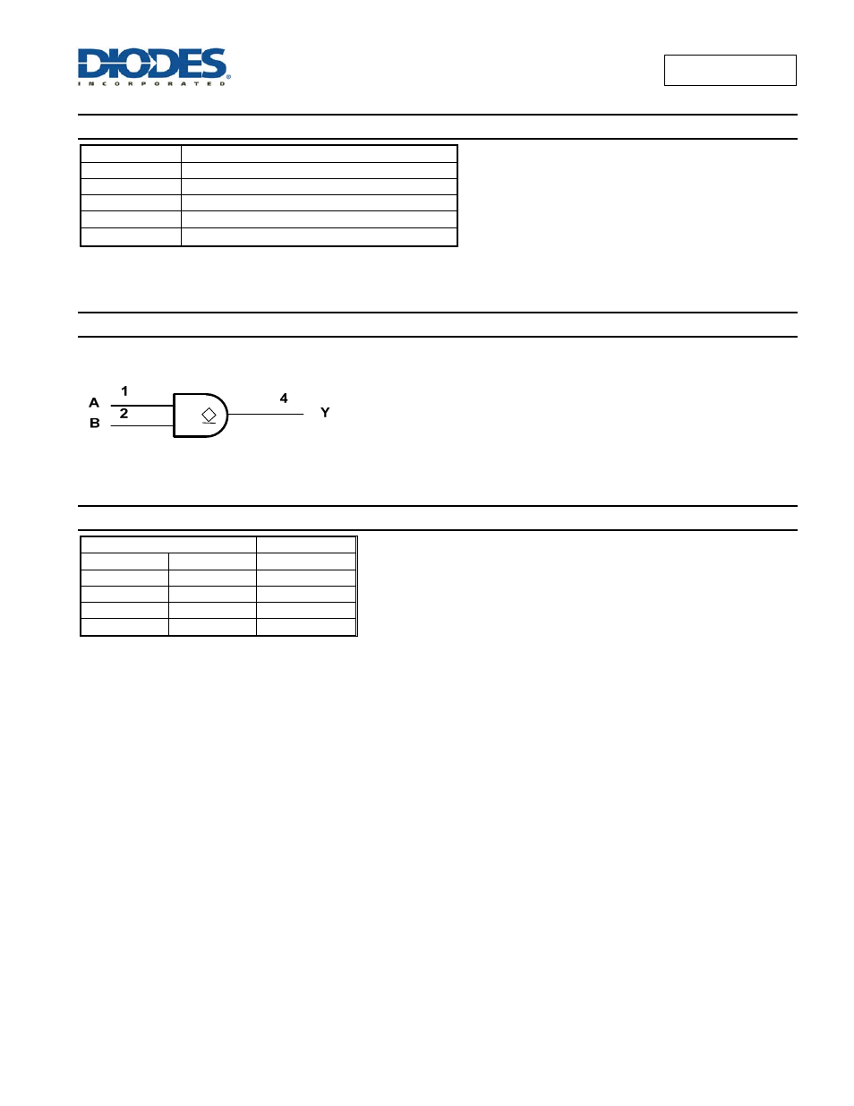 Pin descriptions, Logic diagram, Function table | Diodes 74AUP1G09 User Manual | Page 2 / 14