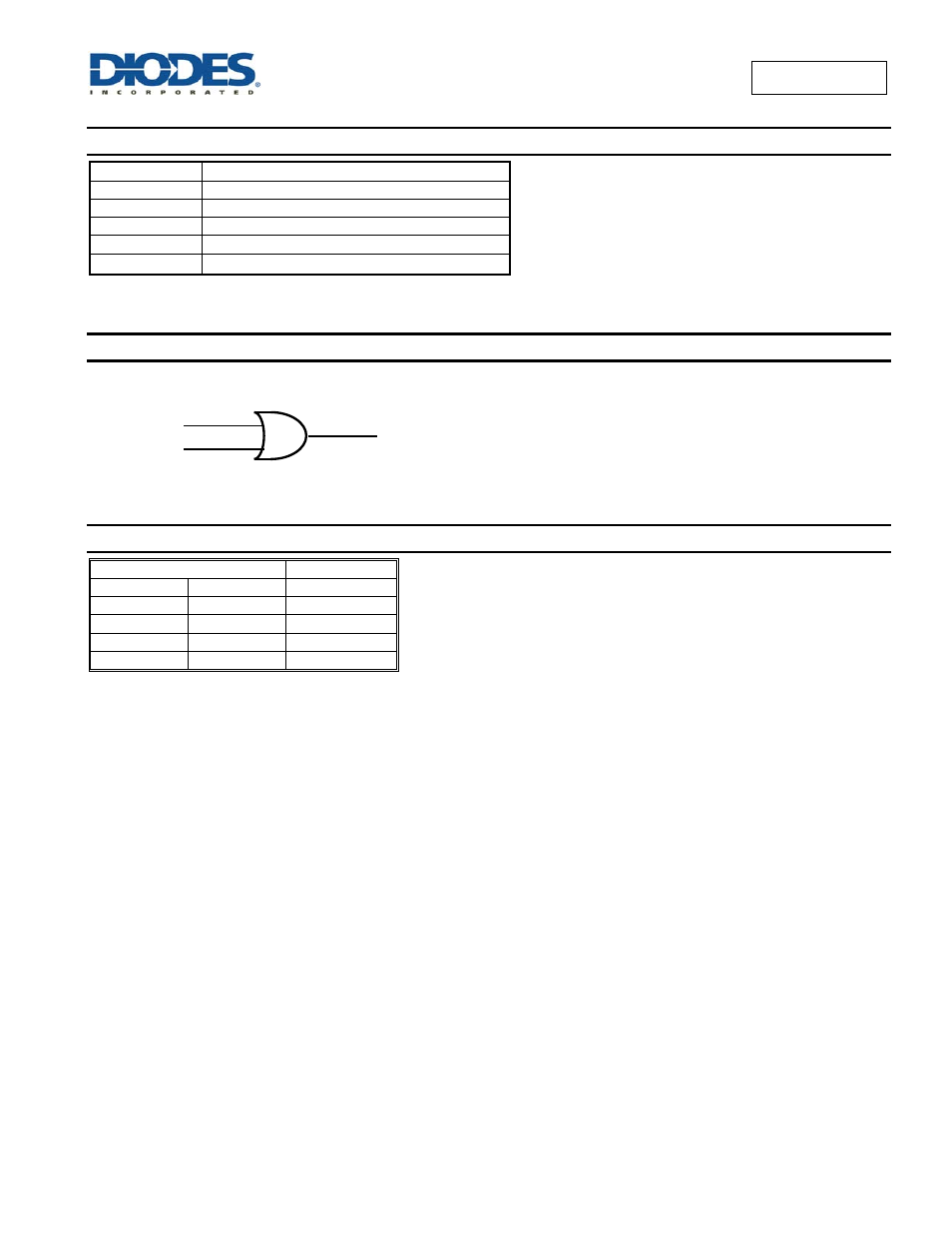Pin descriptions, Logic diagram, Function table | Diodes 74AUP1G32 User Manual | Page 2 / 14