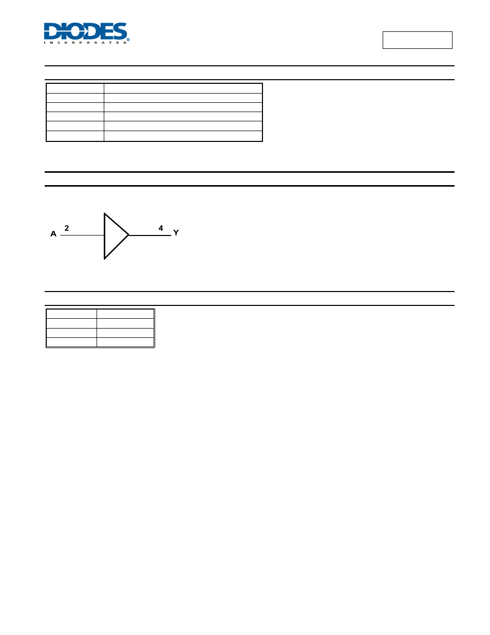 Pin descriptions, Logic diagram, Function table | Diodes 74AUP1G34 User Manual | Page 2 / 14