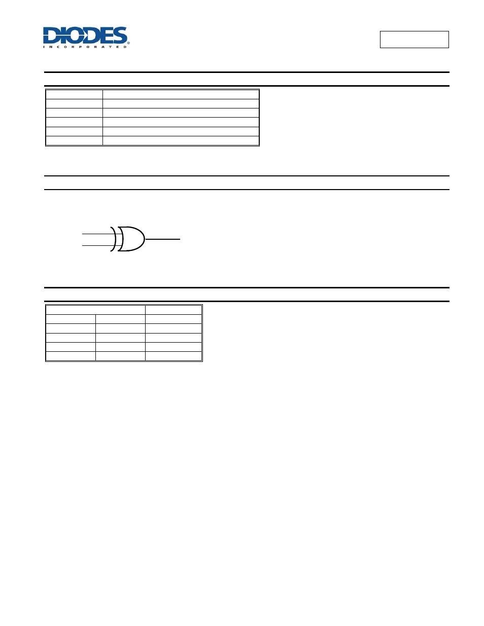 Pin descriptions, Logic diagram, Function table | Diodes 74AUP1G86 User Manual | Page 2 / 14