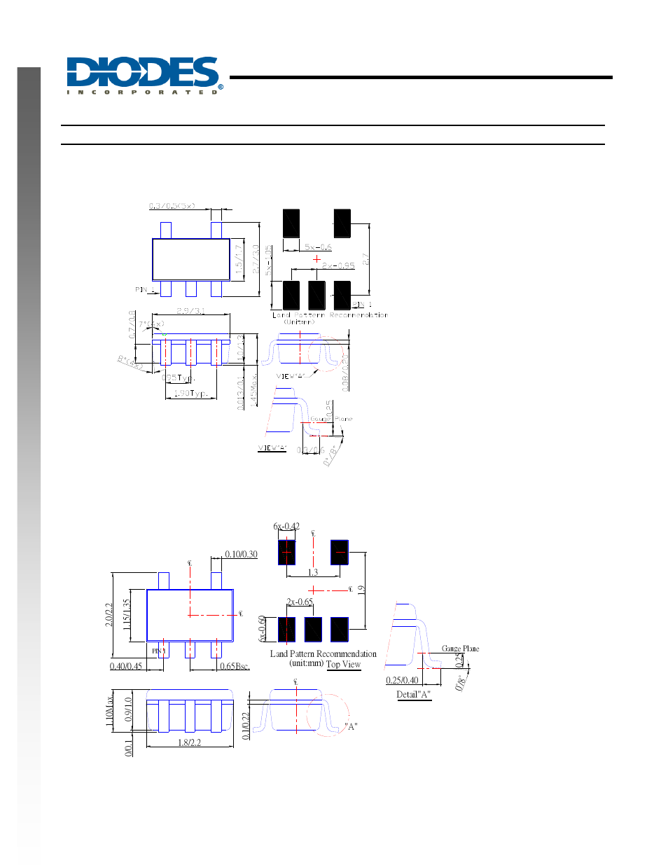 Single buffer/driver with open drain output, New prod uc t package outline dimensions | Diodes 74LVCE1G07 User Manual | Page 10 / 13