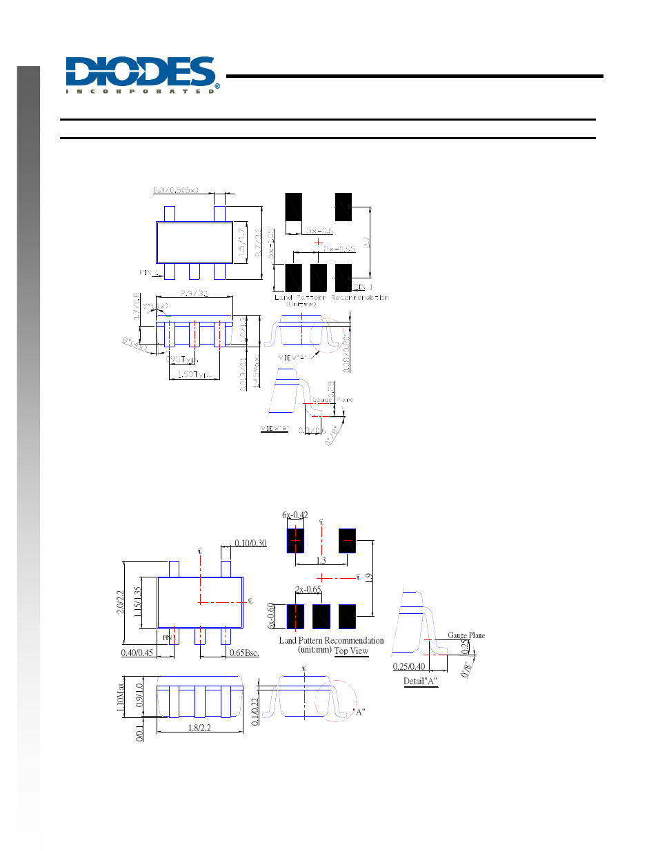 Single buffer gate with 3-state output, New prod uc t package outline dimensions | Diodes 74LVCE1G125 User Manual | Page 11 / 14