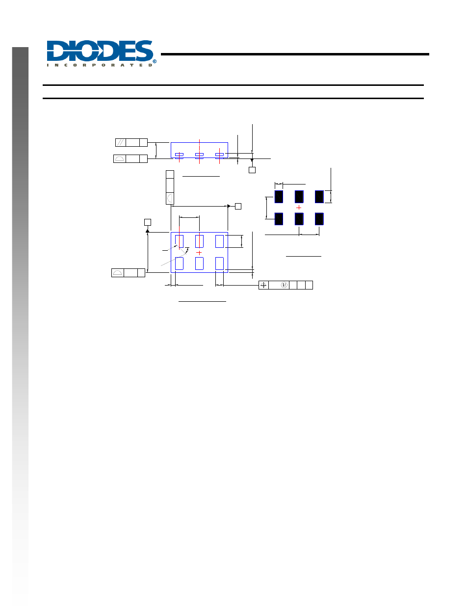 Single buffer gate with 3-state output, New prod uc t package outline dimensions, Bottom view side view | Top view | Diodes 74LVCE1G125 User Manual | Page 12 / 14