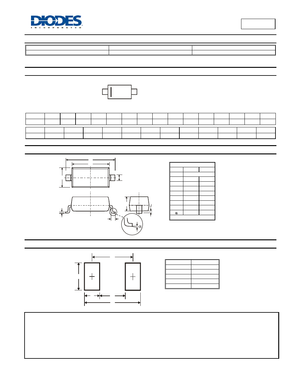Marking information, Package outline dimensions, Suggested pad layout | B0530w, Ordering information | Diodes B0530W User Manual | Page 3 / 3