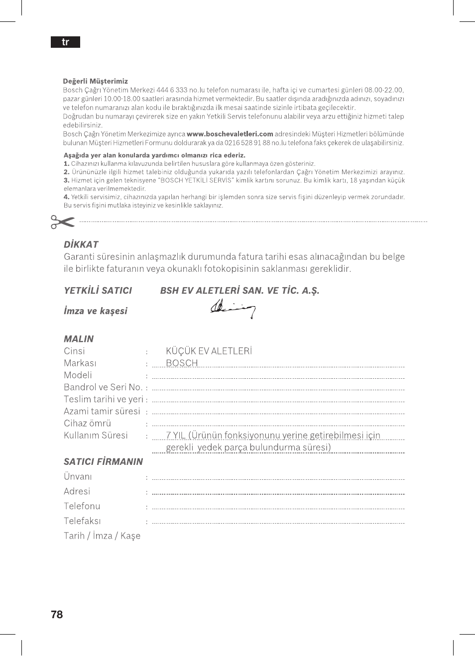 Bosch TDS 2510 User Manual | Page 78 / 122