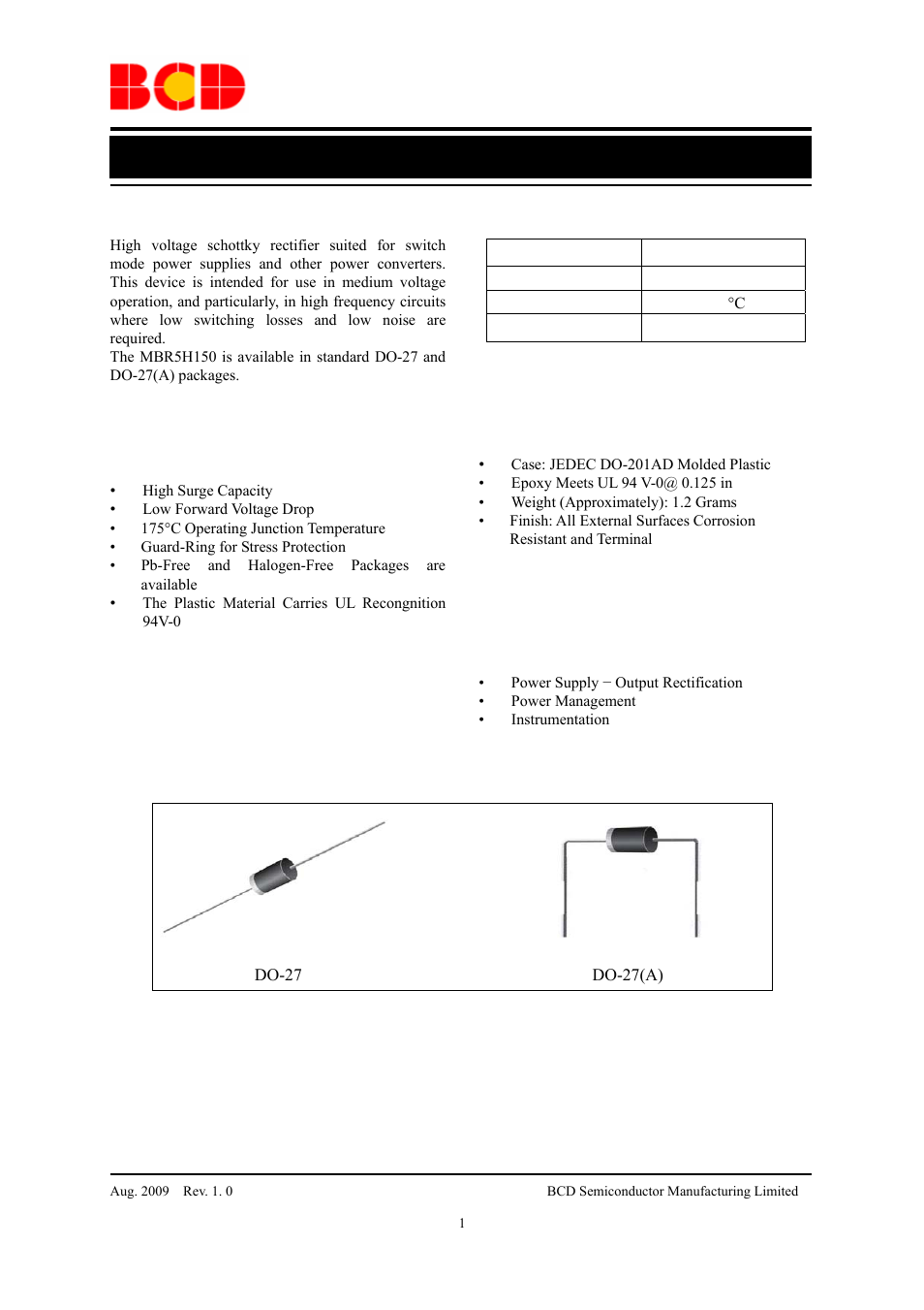 Diodes MBR5H150 User Manual | 7 pages