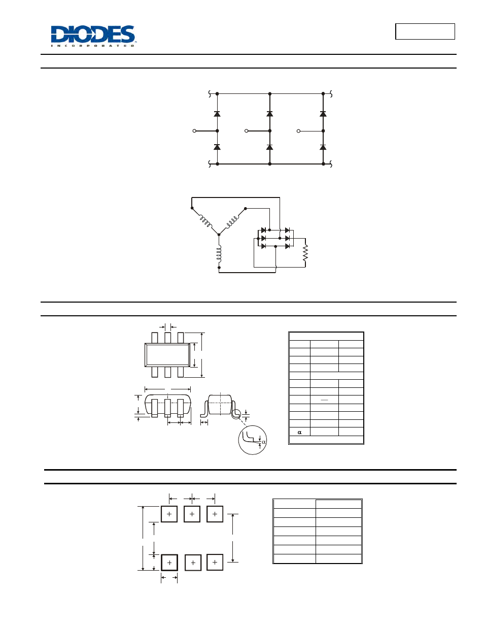 Typical applications, Package outline dimensions, Suggested pad layout | Dlpa006 | Diodes DLPA006 User Manual | Page 3 / 4