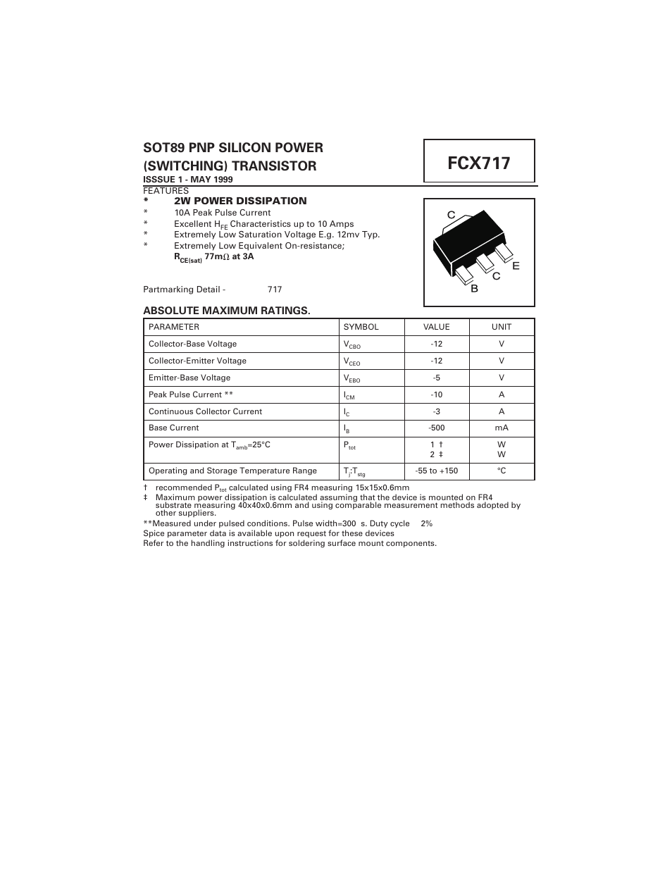 Diodes FCX717 User Manual | 2 pages
