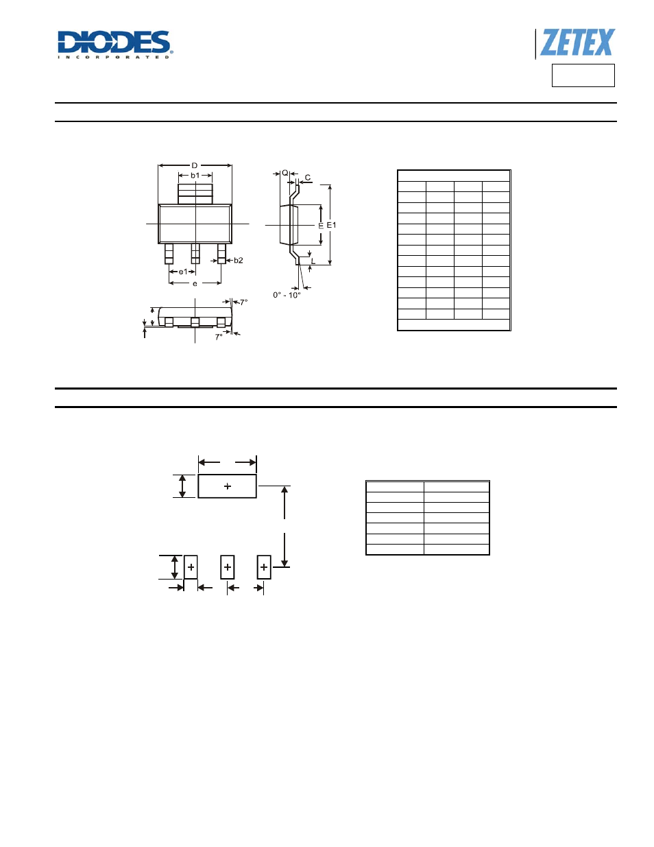 Fzt749, Package outline dimensions, Suggested pad layout | Diodes FZT749 User Manual | Page 6 / 7