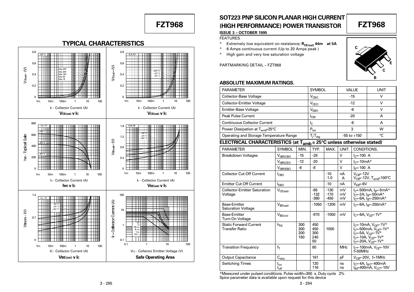 Diodes FZT968 User Manual | 2 pages