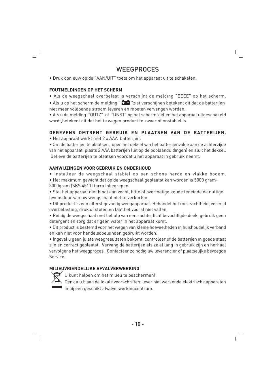 Weegproces | SINBO SKS 4513 User Manual | Page 11 / 28