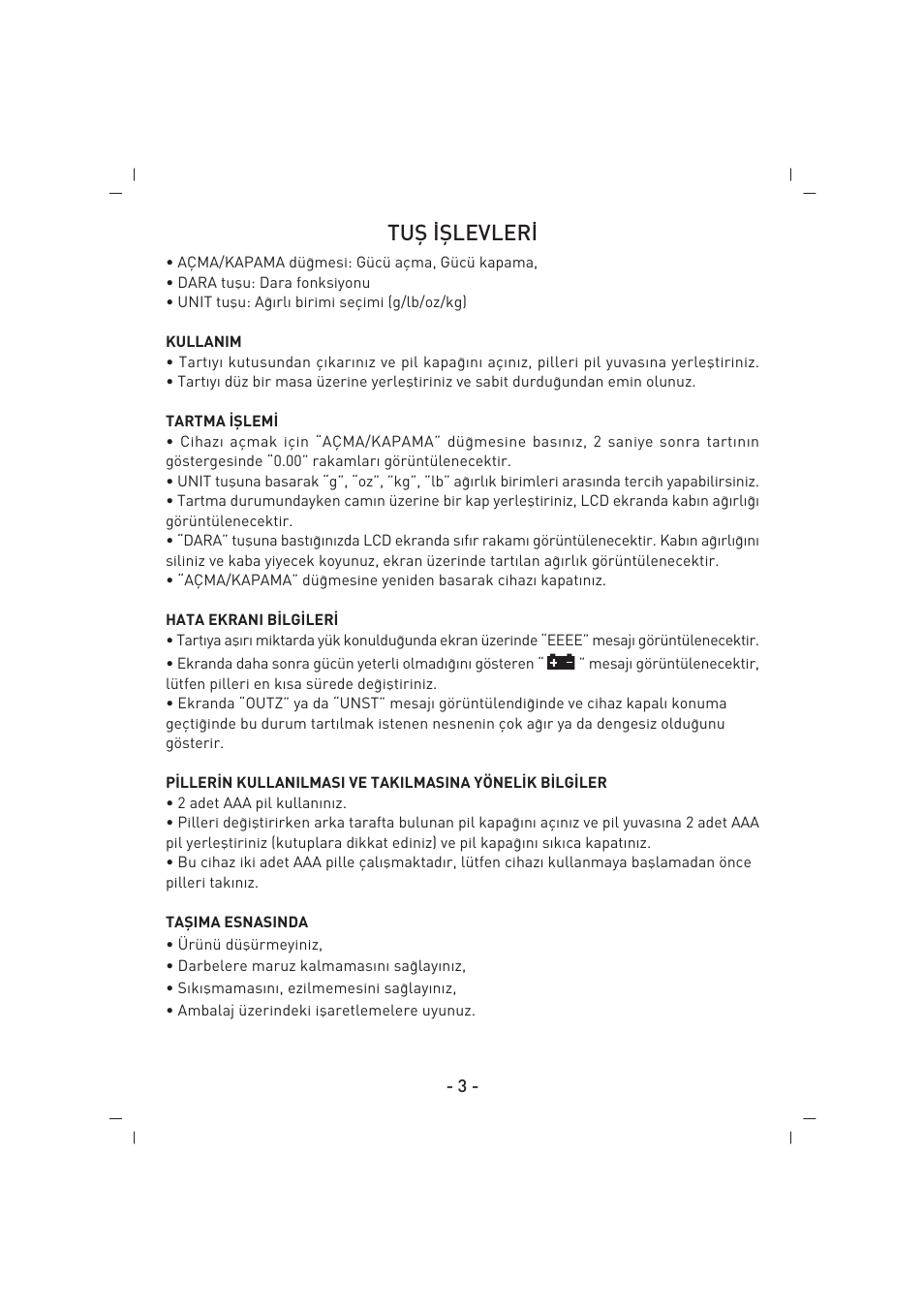 Tufi ‹filevler | SINBO SKS 4513 User Manual | Page 4 / 28