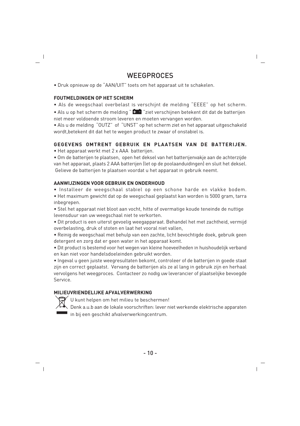 Weegproces | SINBO SKS 4512 User Manual | Page 11 / 28