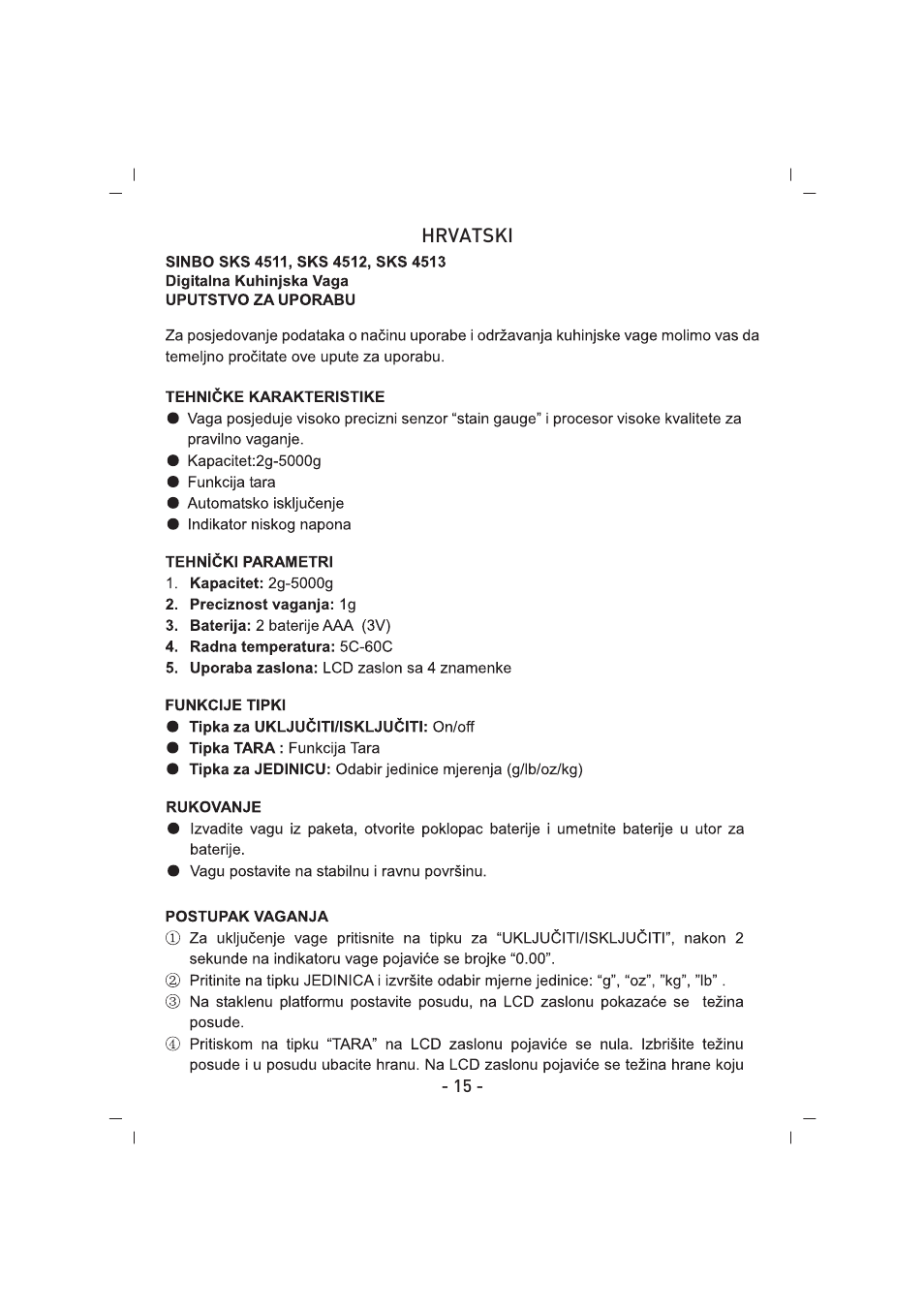 SINBO SKS 4512 User Manual | Page 16 / 28