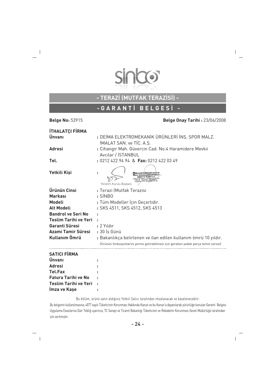 SINBO SKS 4512 User Manual | Page 25 / 28