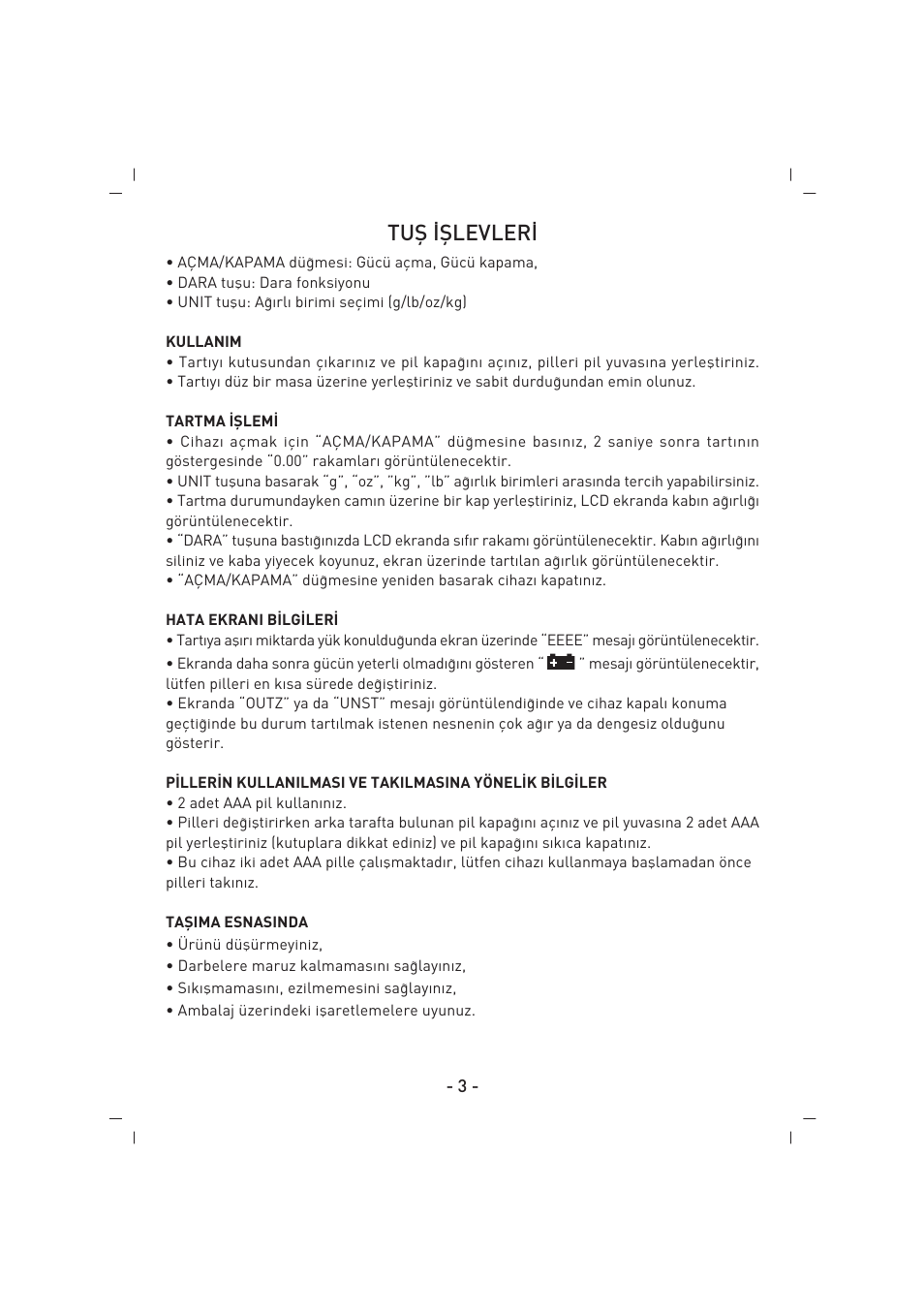 Tufi ‹filevler | SINBO SKS 4512 User Manual | Page 4 / 28
