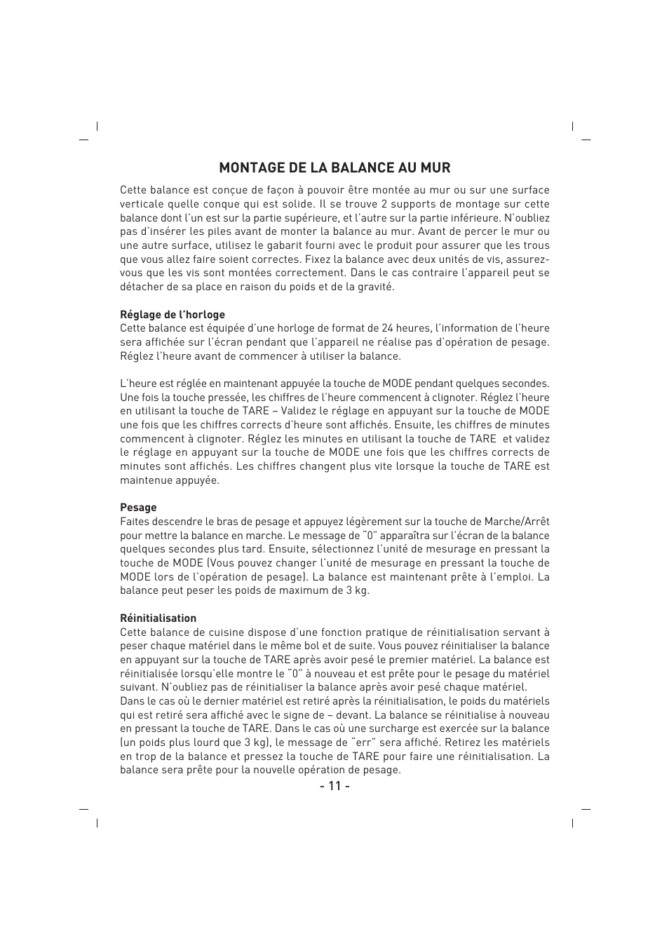 Montage de la balance au mur | SINBO SKS 4515 User Manual | Page 12 / 41
