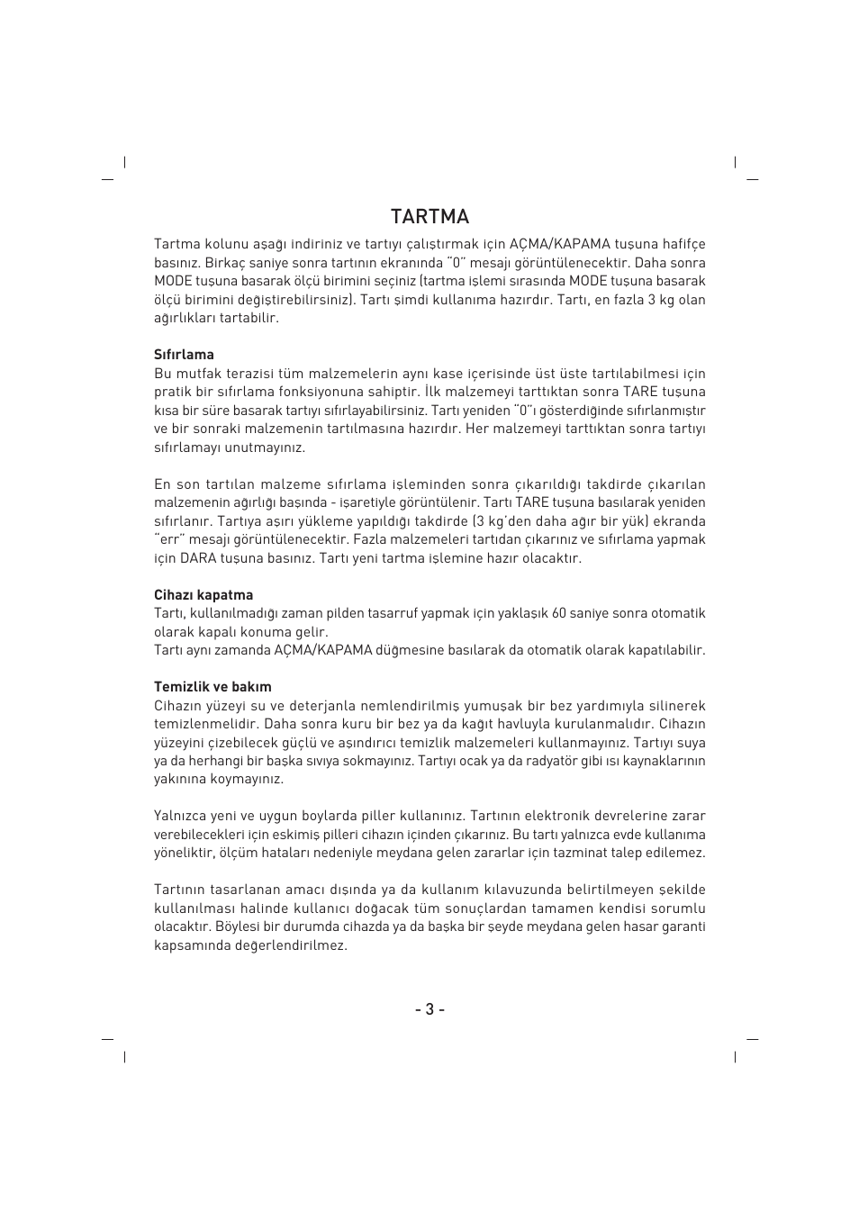 Tartma | SINBO SKS 4515 User Manual | Page 4 / 41