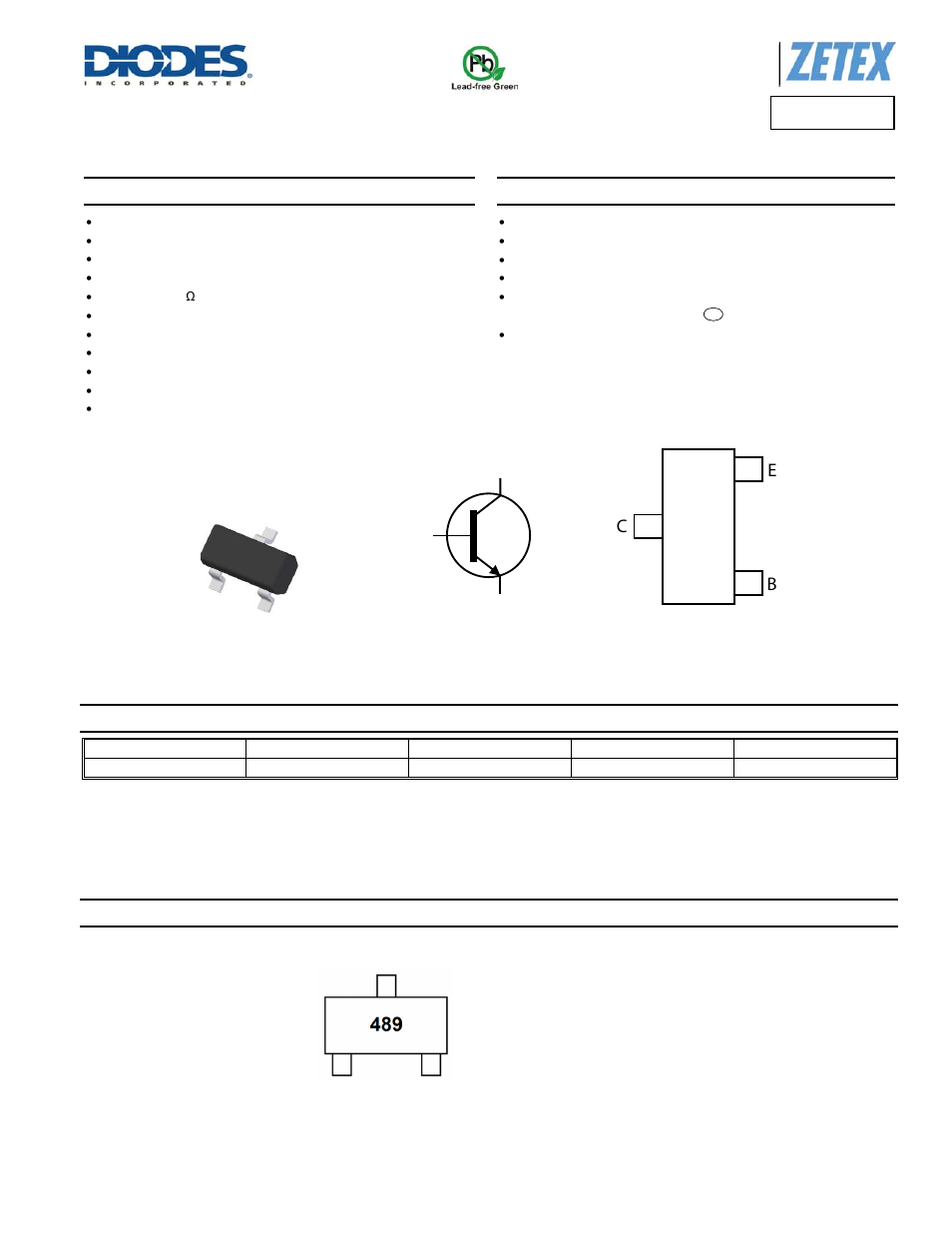 Diodes FMMT489 User Manual | 7 pages