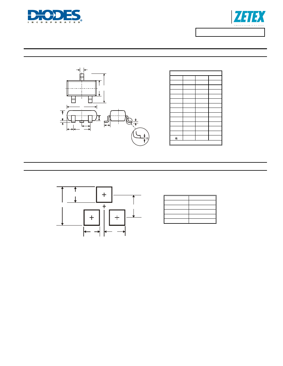 Package outline dimensions, Suggested pad layout | Diodes FMMT549A User Manual | Page 4 / 5