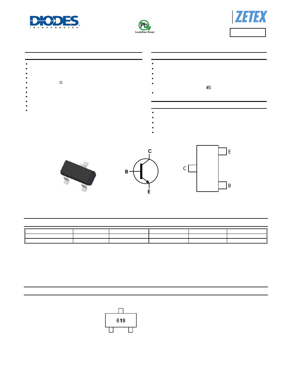 Diodes FMMT619 User Manual | 7 pages