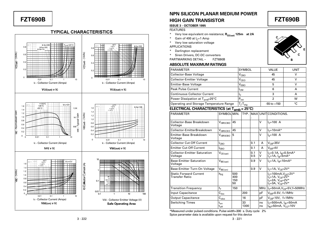 Diodes FZT690B User Manual | 2 pages