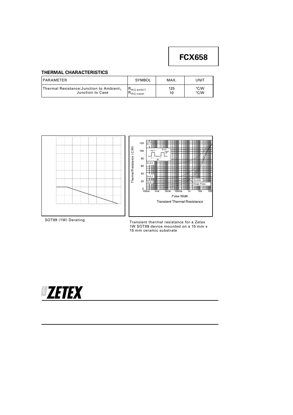 Fcx658, Thermal characteristics | Diodes FCX658A User Manual | Page 4 / 4