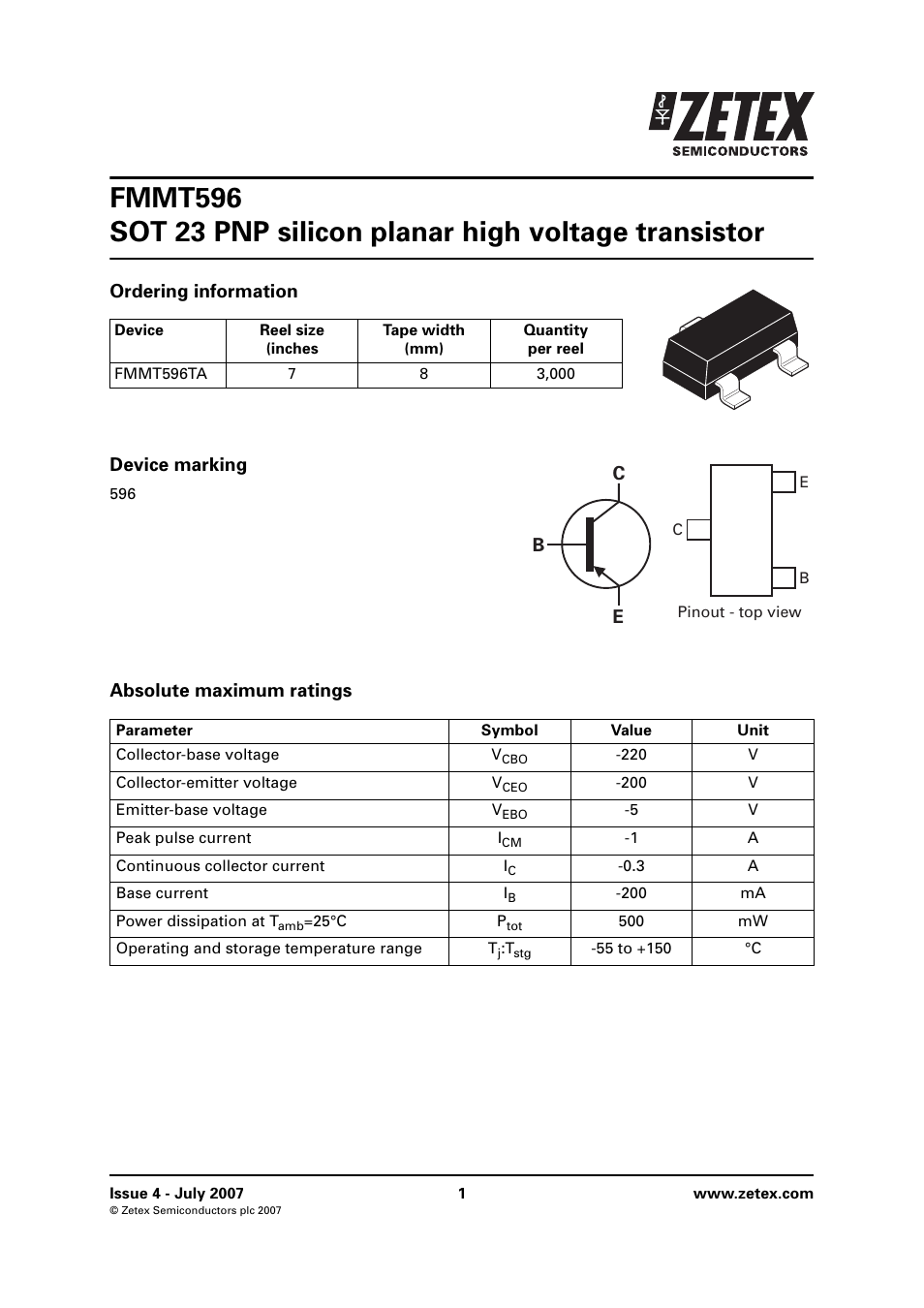 Diodes FMMT596 User Manual | 6 pages