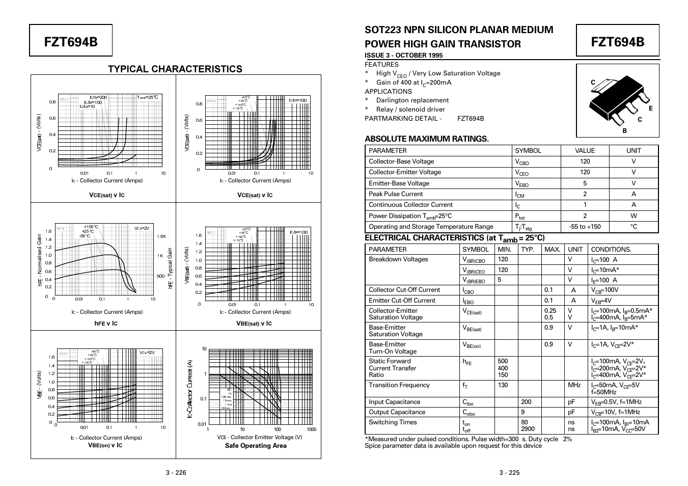 Diodes FZT694B User Manual | 2 pages