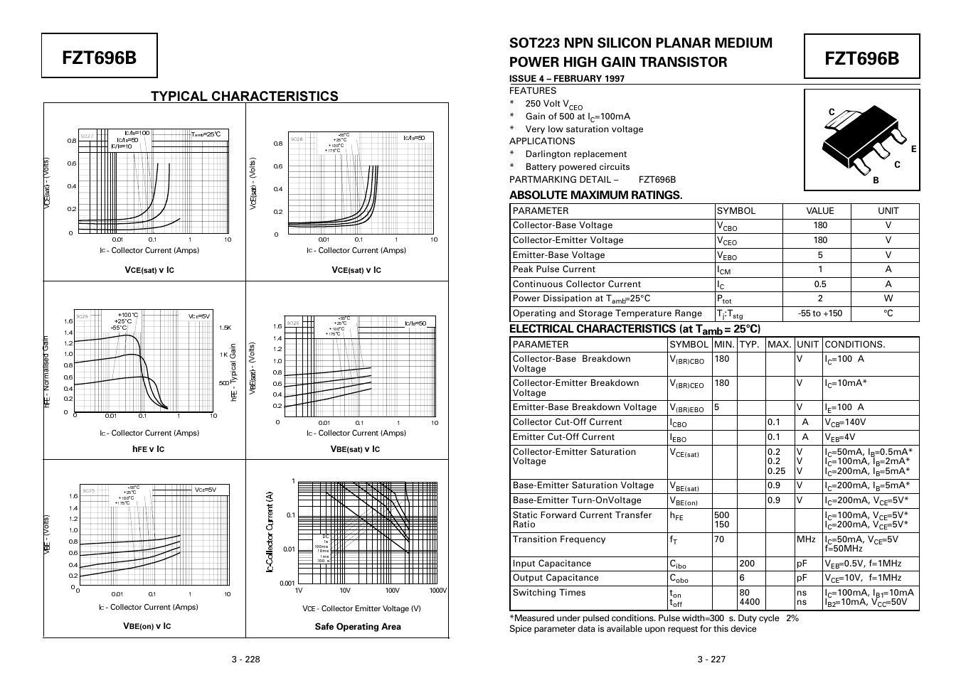 Diodes FZT696B User Manual | 2 pages