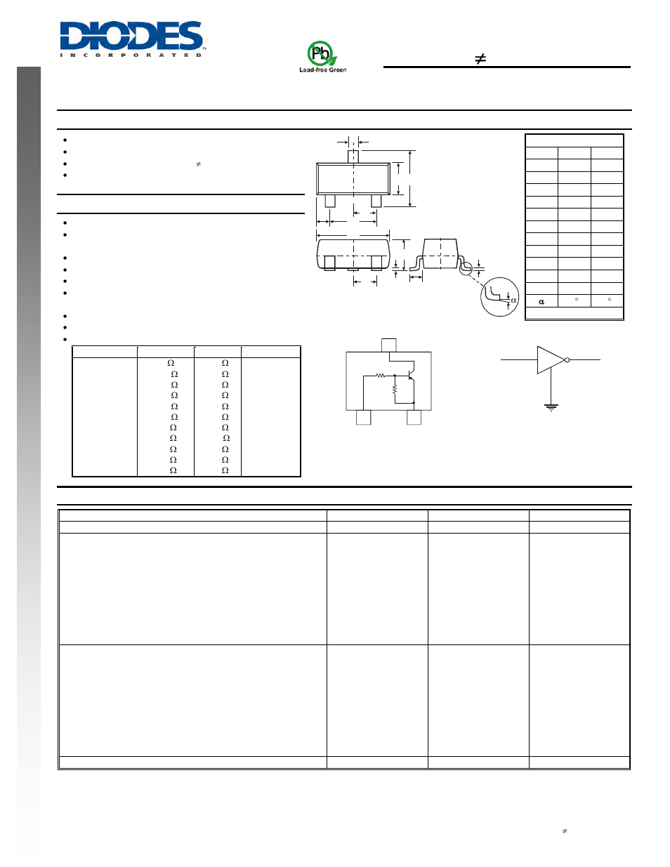 Diodes DDTA (R1≠R2 SERIES) CA User Manual | 4 pages
