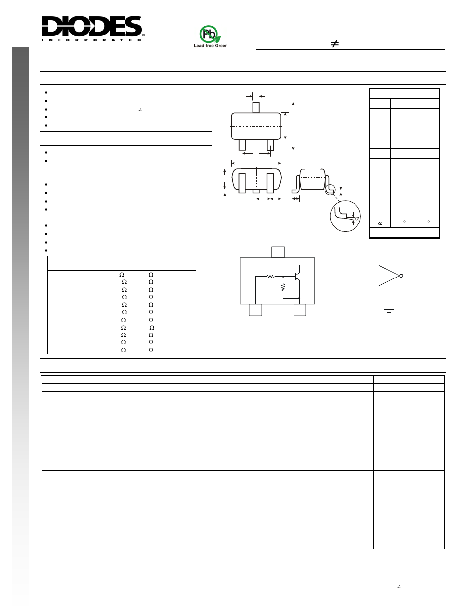 Diodes DDTA (R1≠R2 SERIES) UA User Manual | 4 pages
