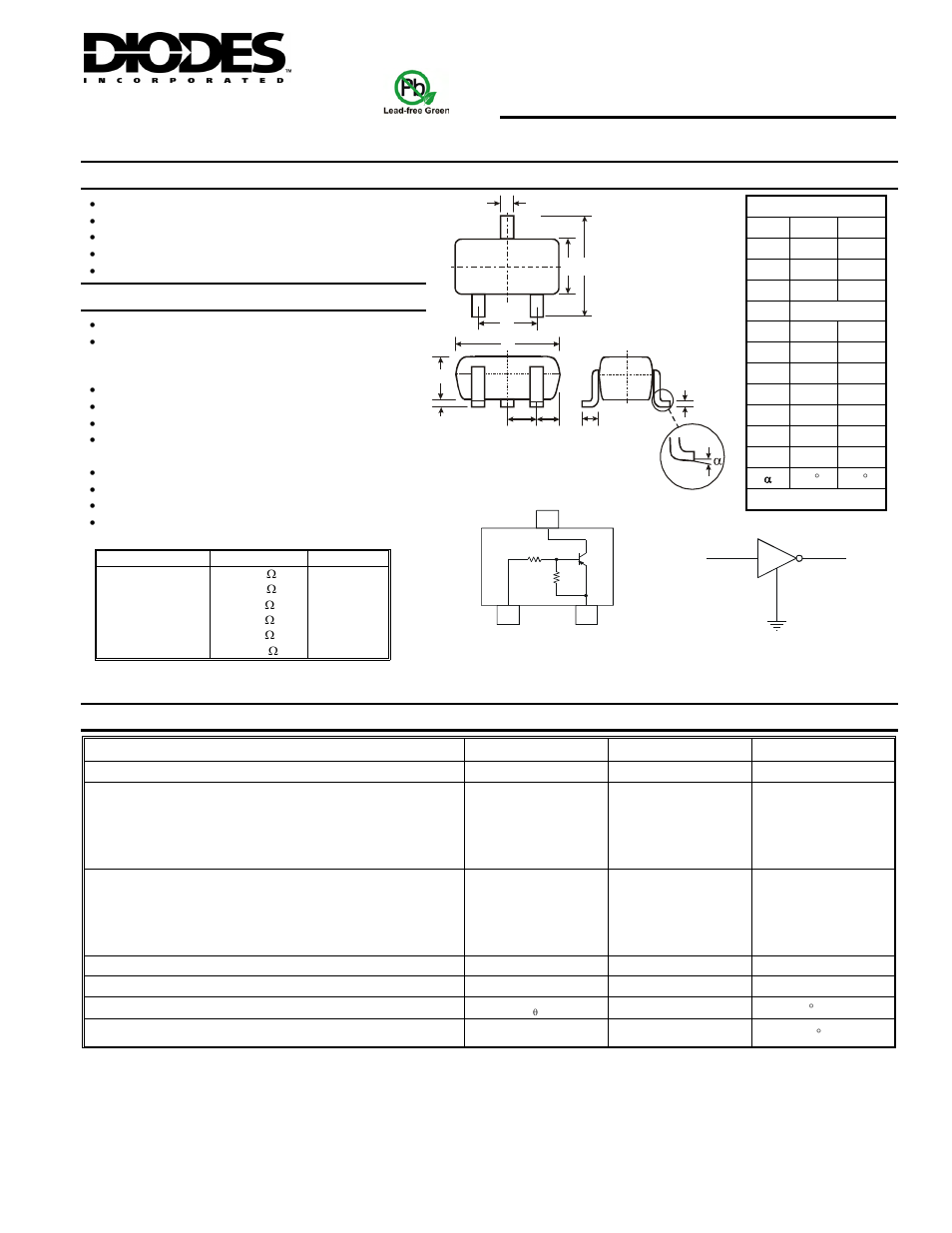 Diodes DDTA (R1 = R2 SERIES) UA User Manual | 4 pages
