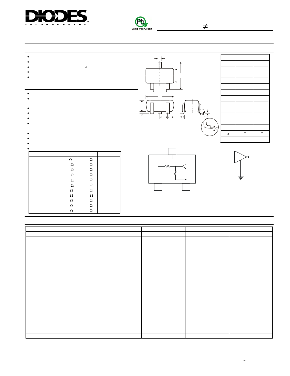 Diodes DDTC (R1≠R2 SERIES) UA User Manual | 4 pages