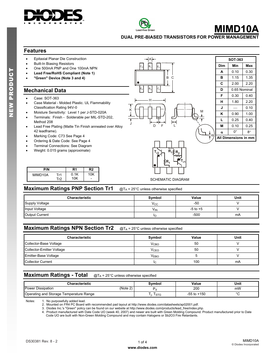 Diodes MIMD10A User Manual | 4 pages