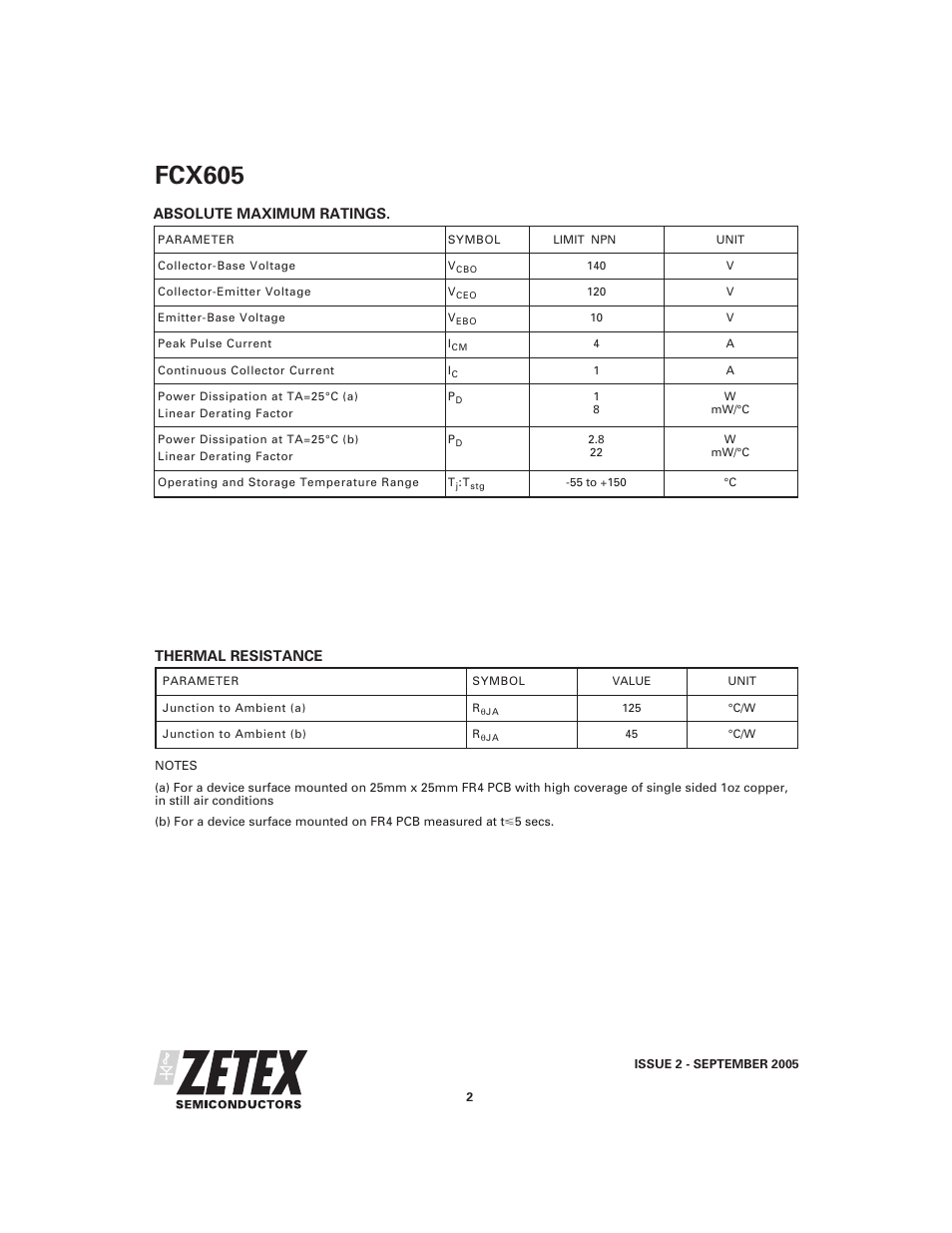 Fcx605 | Diodes FCX605 User Manual | Page 2 / 5