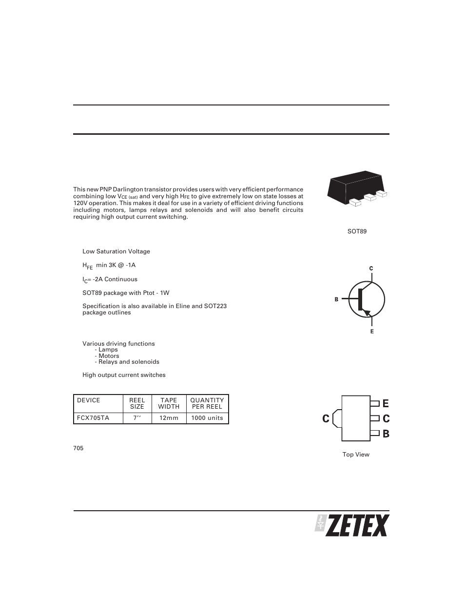 Diodes FCX705 User Manual | 5 pages