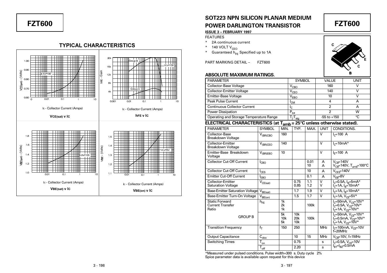 Diodes FZT600 User Manual | 2 pages