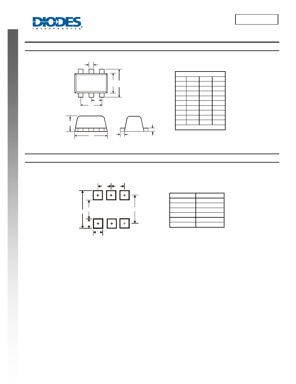 Dmg1024uv new prod uc t, Package outline dimensions, Suggested pad layout | Diodes DMG1024UV User Manual | Page 5 / 6