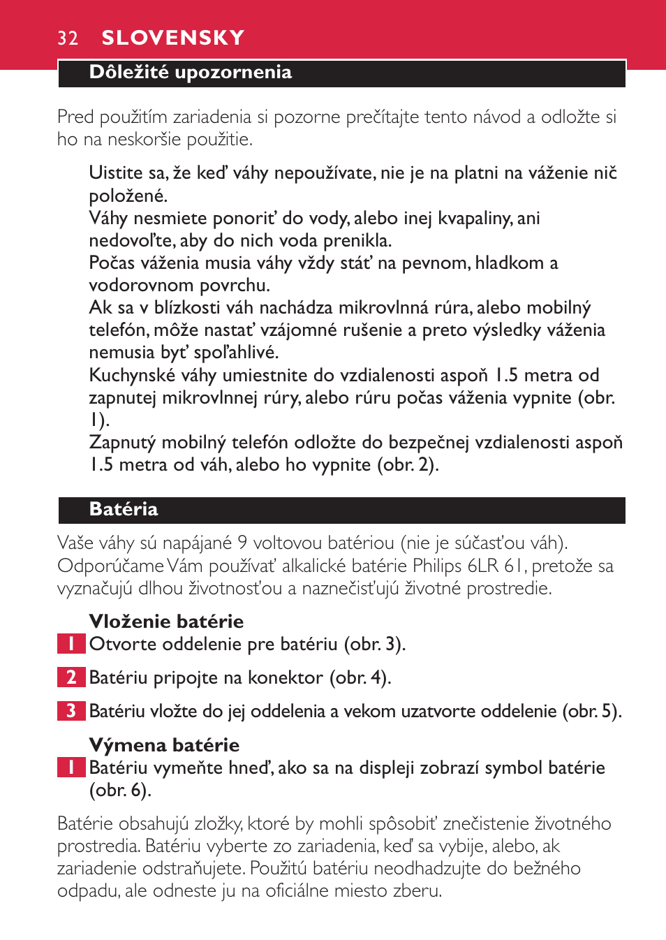 Slovensky 32 | Philips HR2394 User Manual | Page 32 / 70