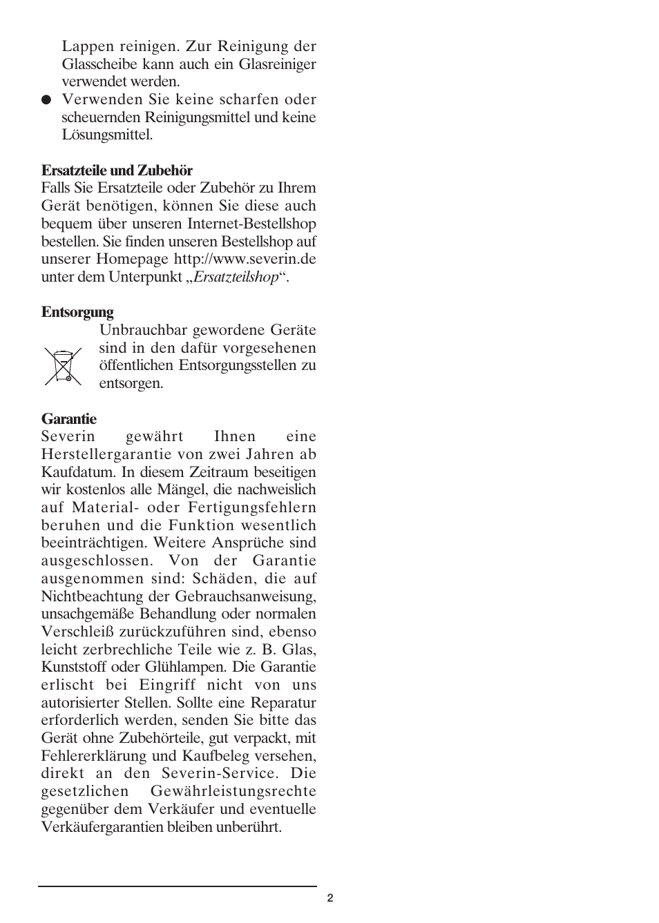 SEVERIN KW 3667 User Manual | Page 5 / 30