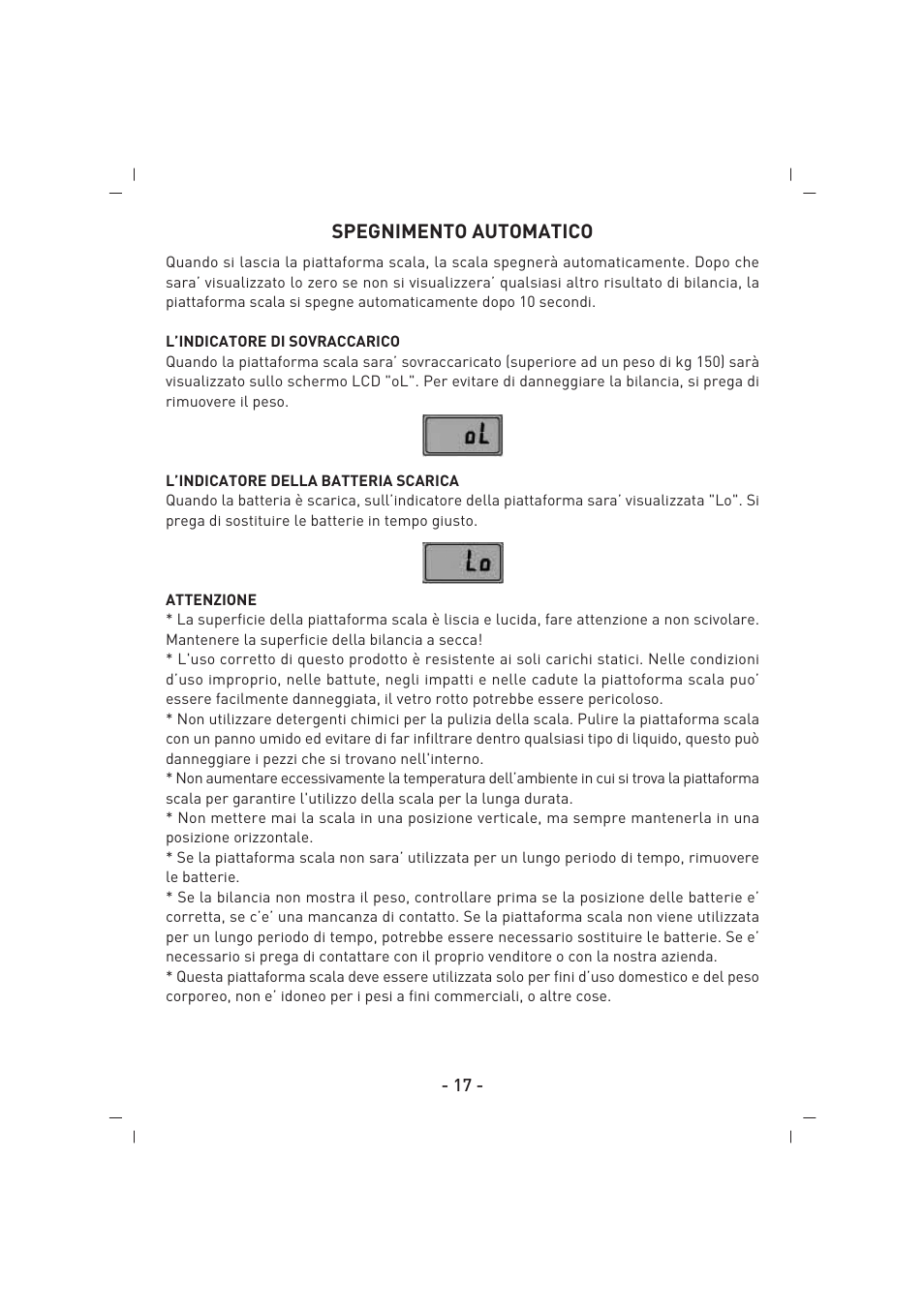 Spegnimento automatico | SINBO SBS 4422 User Manual | Page 18 / 29