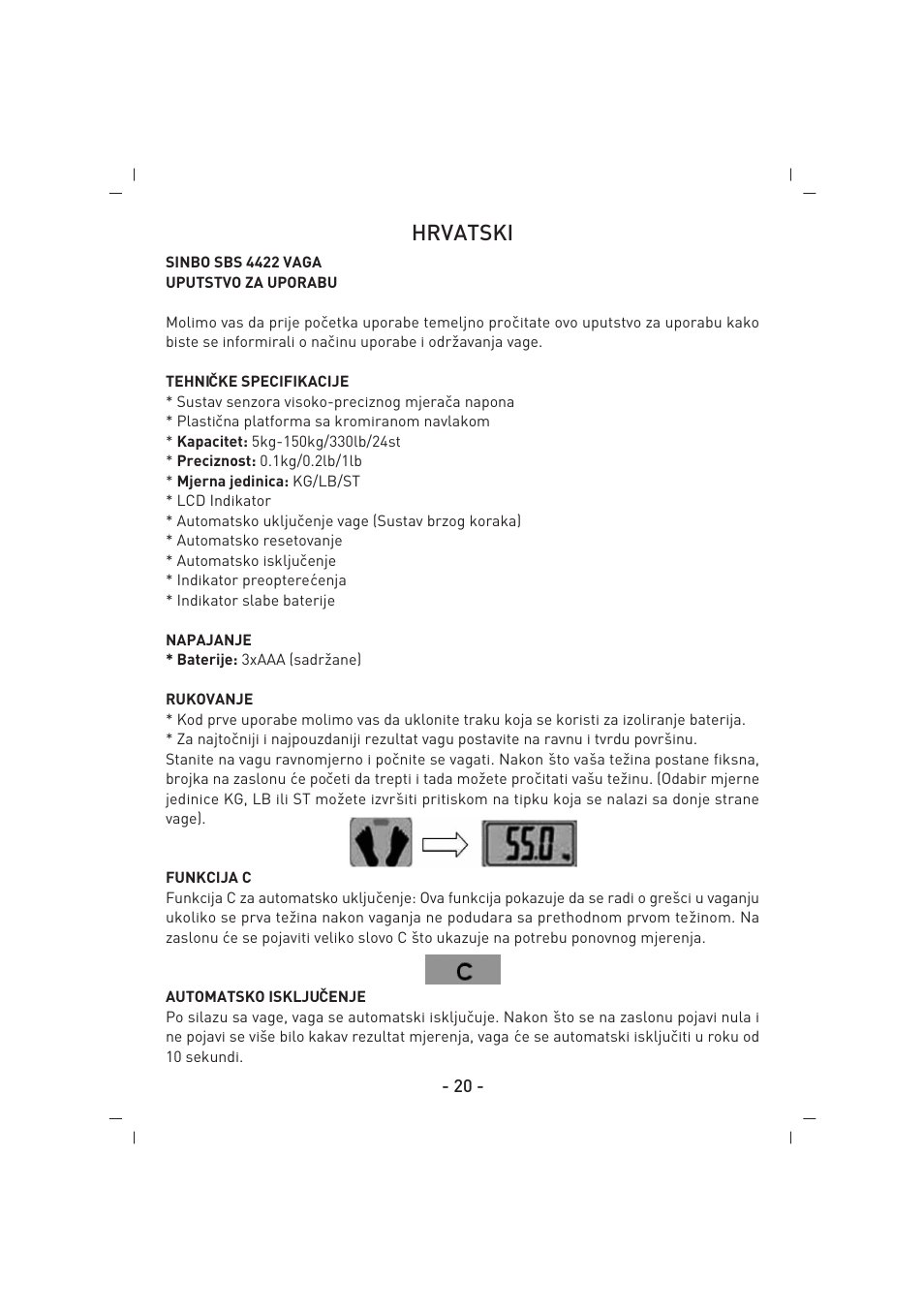 Hrvatski | SINBO SBS 4422 User Manual | Page 21 / 29