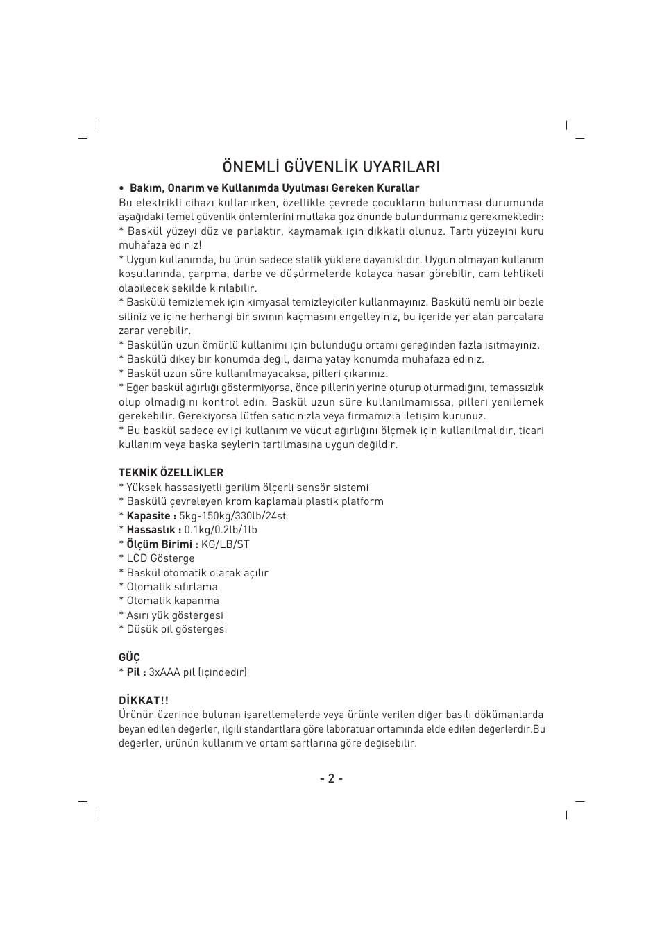 Öneml‹ güvenl‹k uyarilari | SINBO SBS 4422 User Manual | Page 3 / 29