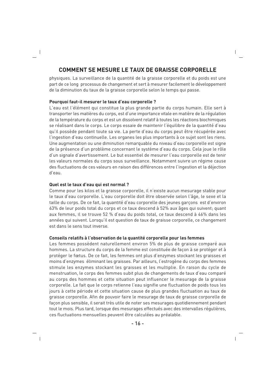 Comment se mesure le taux de graisse corporelle | SINBO SBS 4425 User Manual | Page 17 / 60